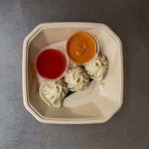 CHICKEN MOMO - soy, garlic, spring onions