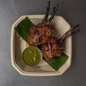 LAMB CHOPS - BLACK BEAN DUST - stone flower masala rub, charred to perfection (Gluten Free option available)