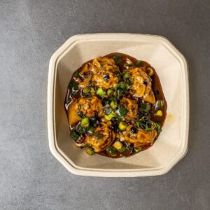 RABBIT WONTONS - burnt garlic, black bean, chilli oil