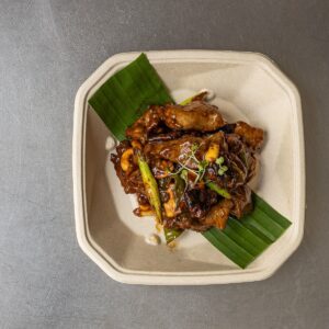 RIBEYE DRY RED CHILLY - beef strips, kashmiri red chillies, roasted cashews (Gluten Free option available)